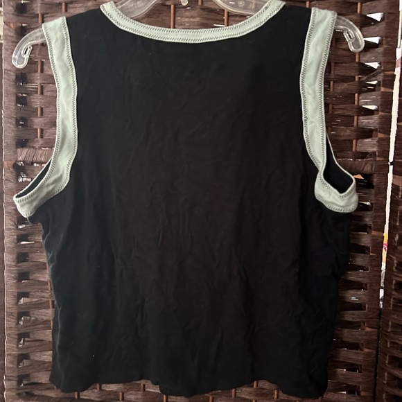 Black and Mint Women's Tank Top - Picture 3 of 3